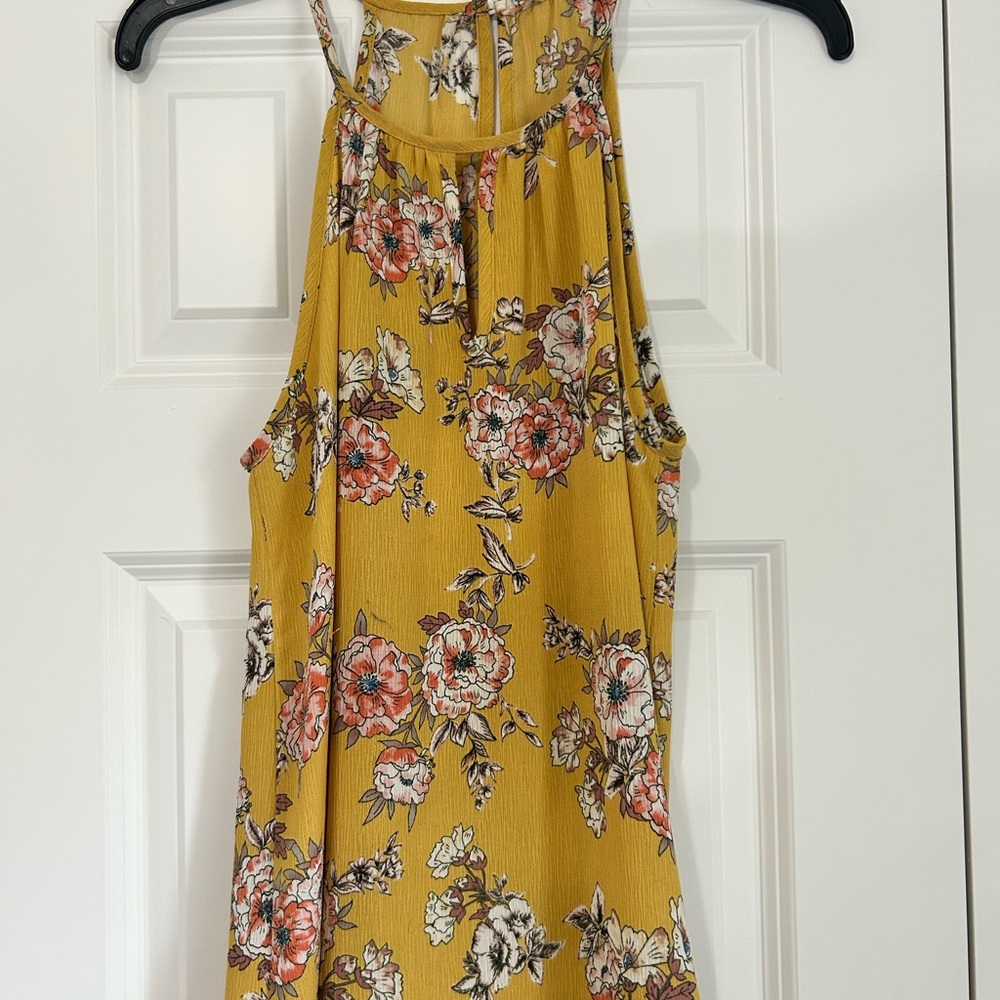 Floral Yellow Sleeveless Top